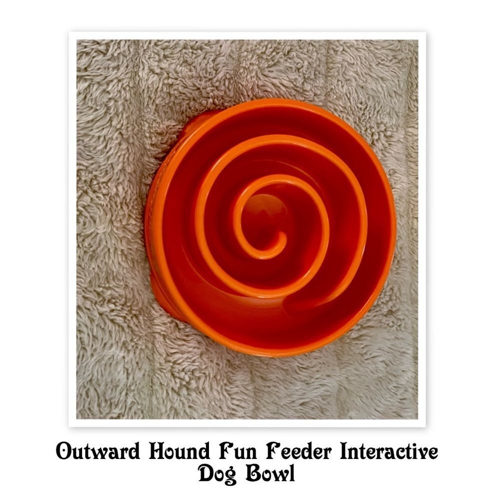 Outward Hound Fun Feeder Interactive Dog Bowl, Orange